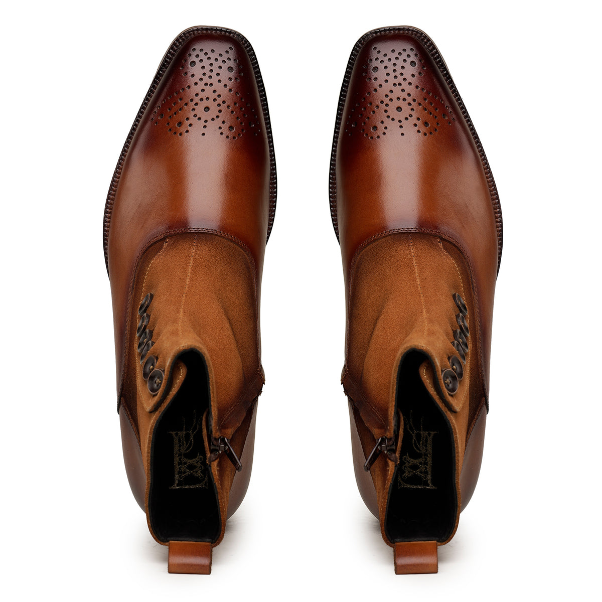 Brown Western-Inspired Ankle Boots
