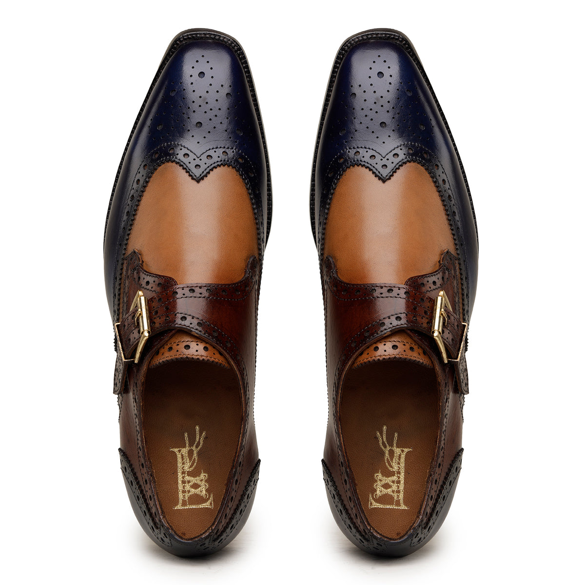 Brown Double-Monk Strap Shoes