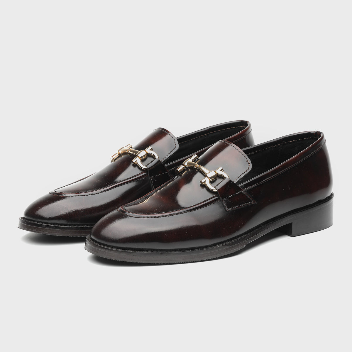 Mahogany Horsebit Leather Loafers
