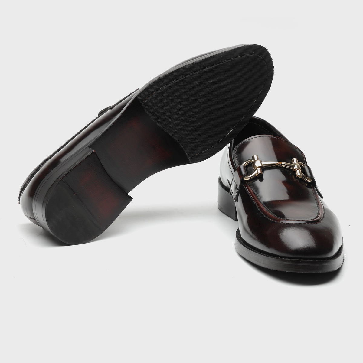 Mahogany Horsebit Leather Loafers