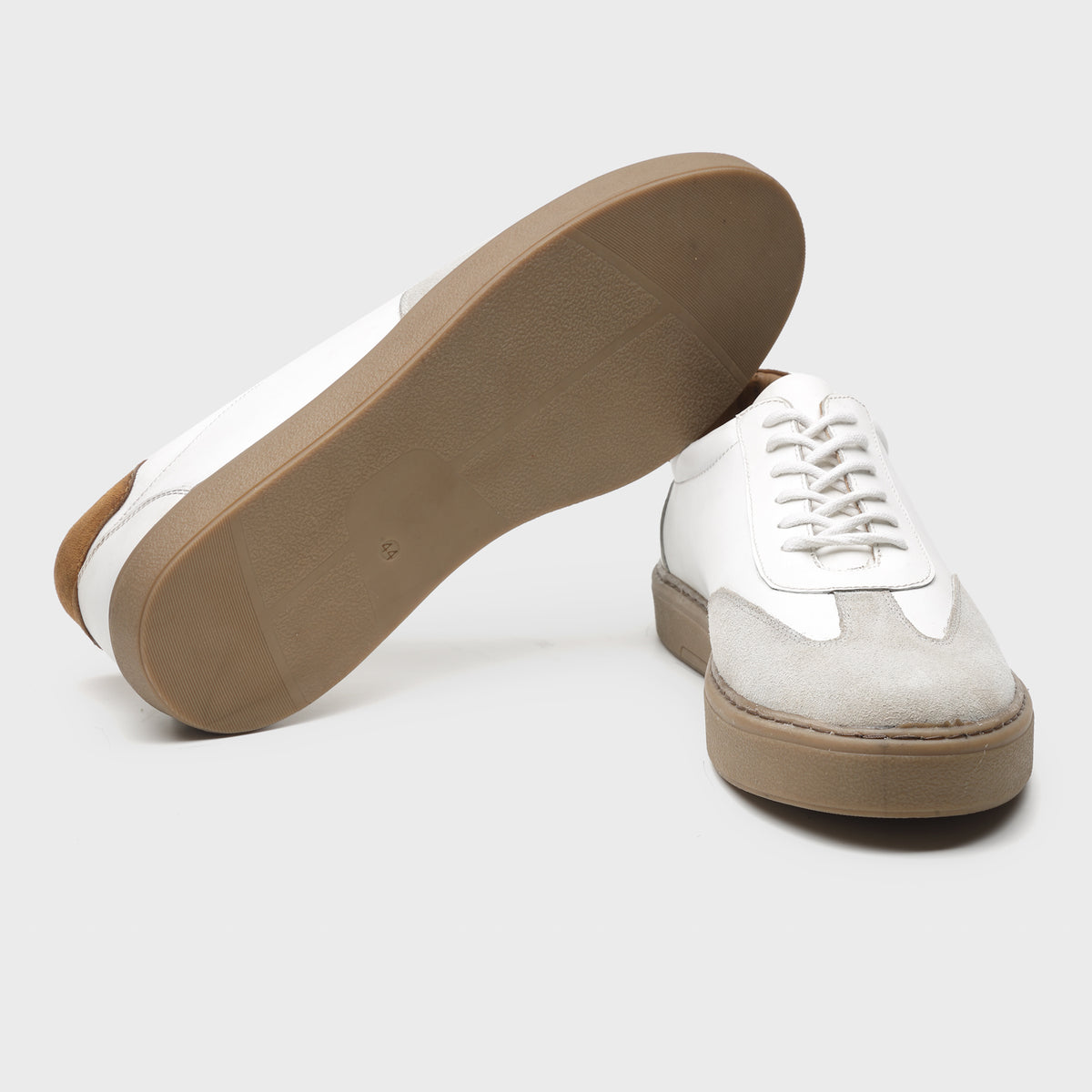 Minimalist Off-White & Suede Trainer Sneakers