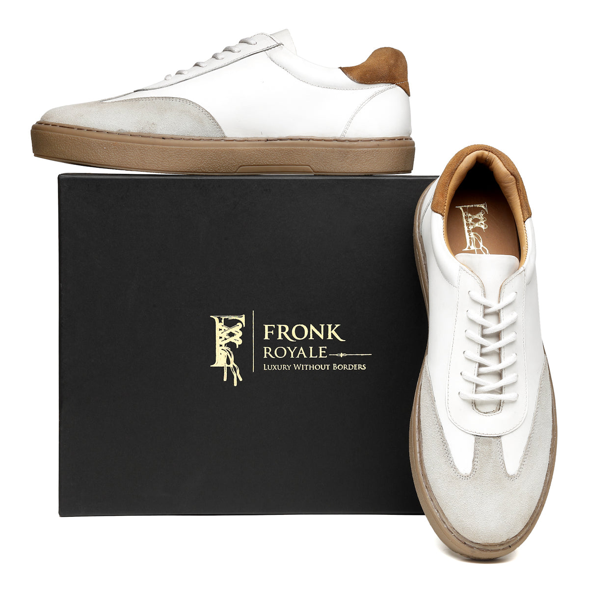 Minimalist Off-White & Suede Trainer Sneakers