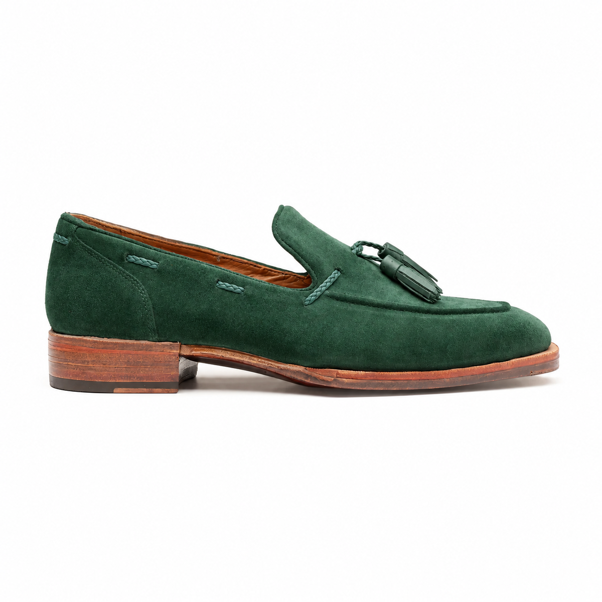 The Riviera Green-Suede Tassel Loafer