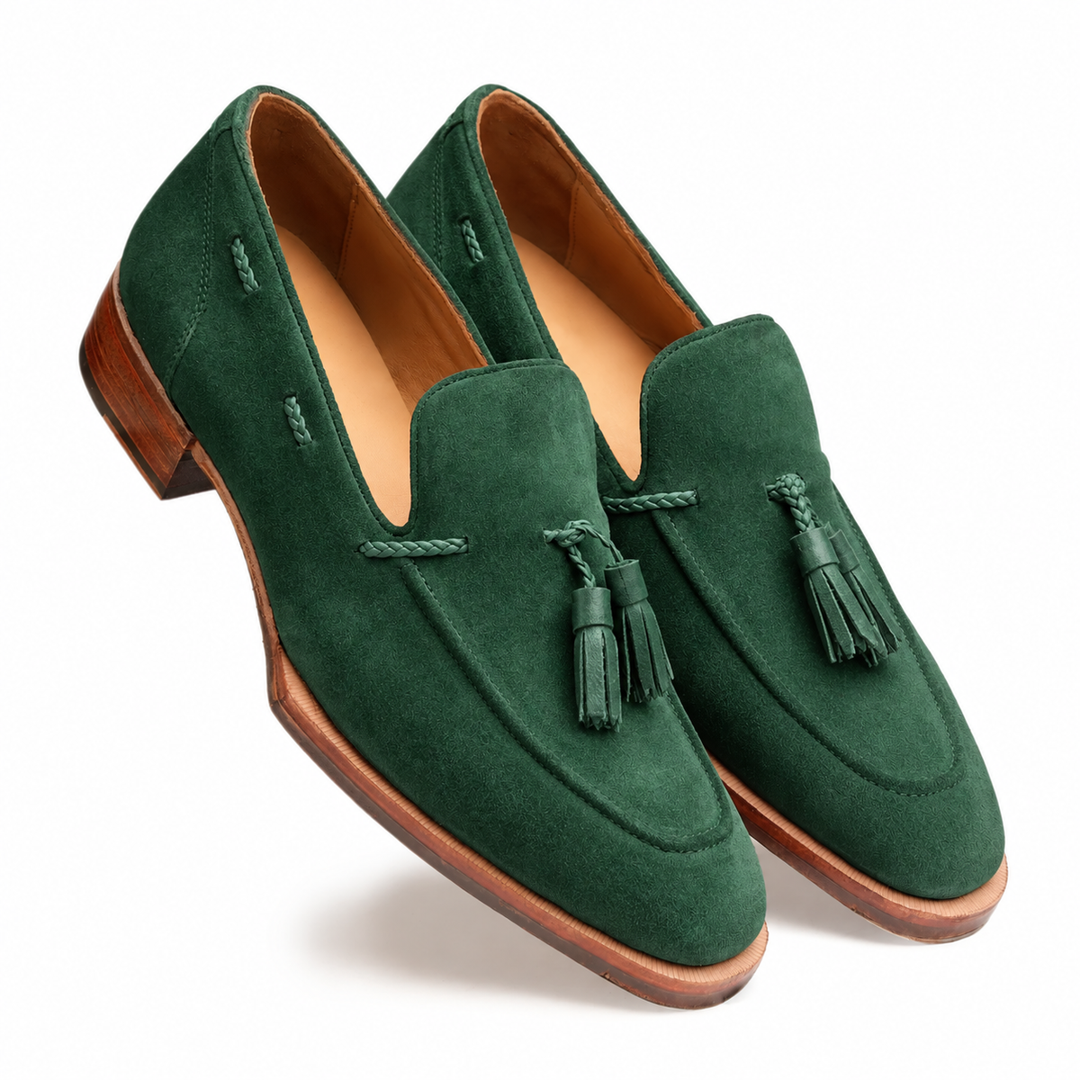 The Riviera Green-Suede Tassel Loafer