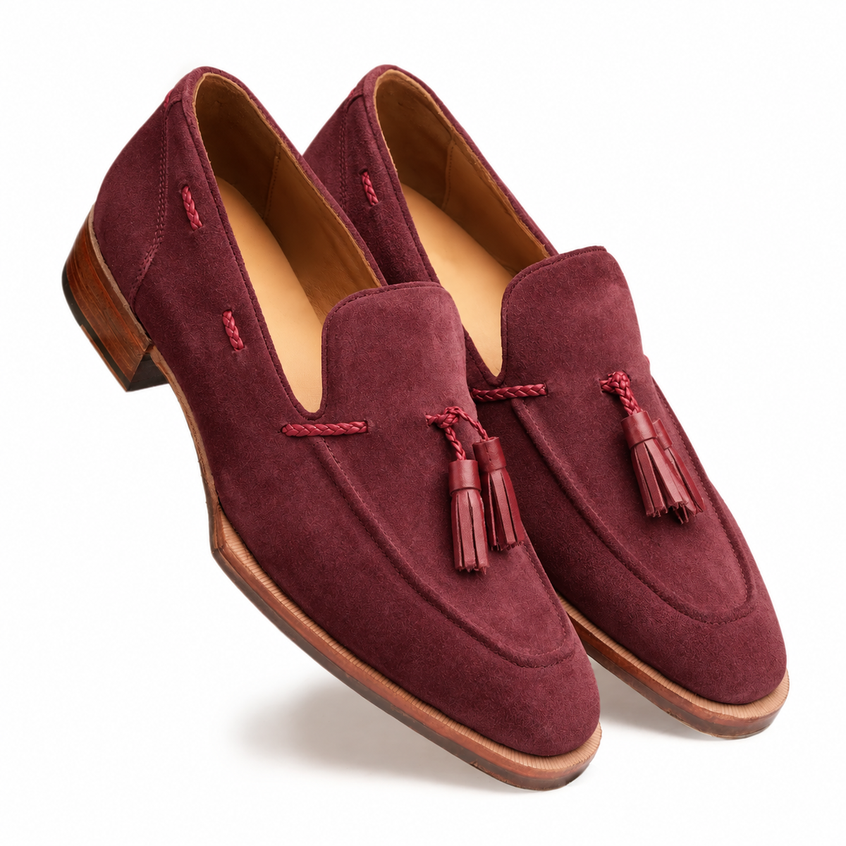 The Riviera Red-Suede Tassel Loafer