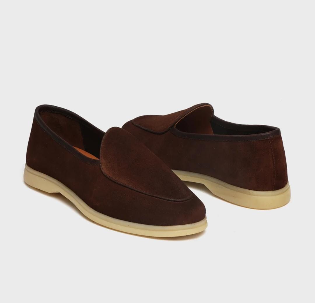 Dark Brown Suede Loafers