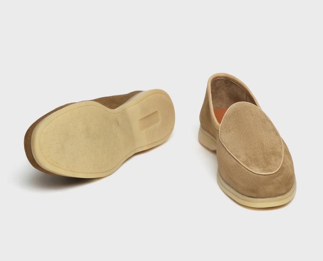 Ivory Suede Lightweight Slip-On Shoes