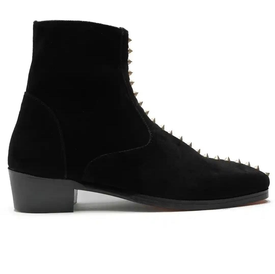Black Studded Ankle Boots