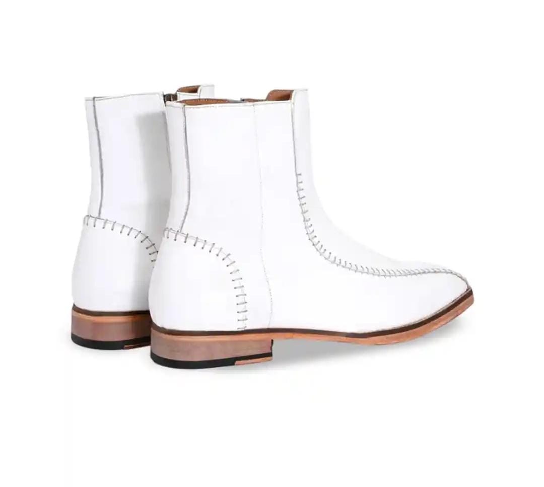 White Chelsea Ankle Boots