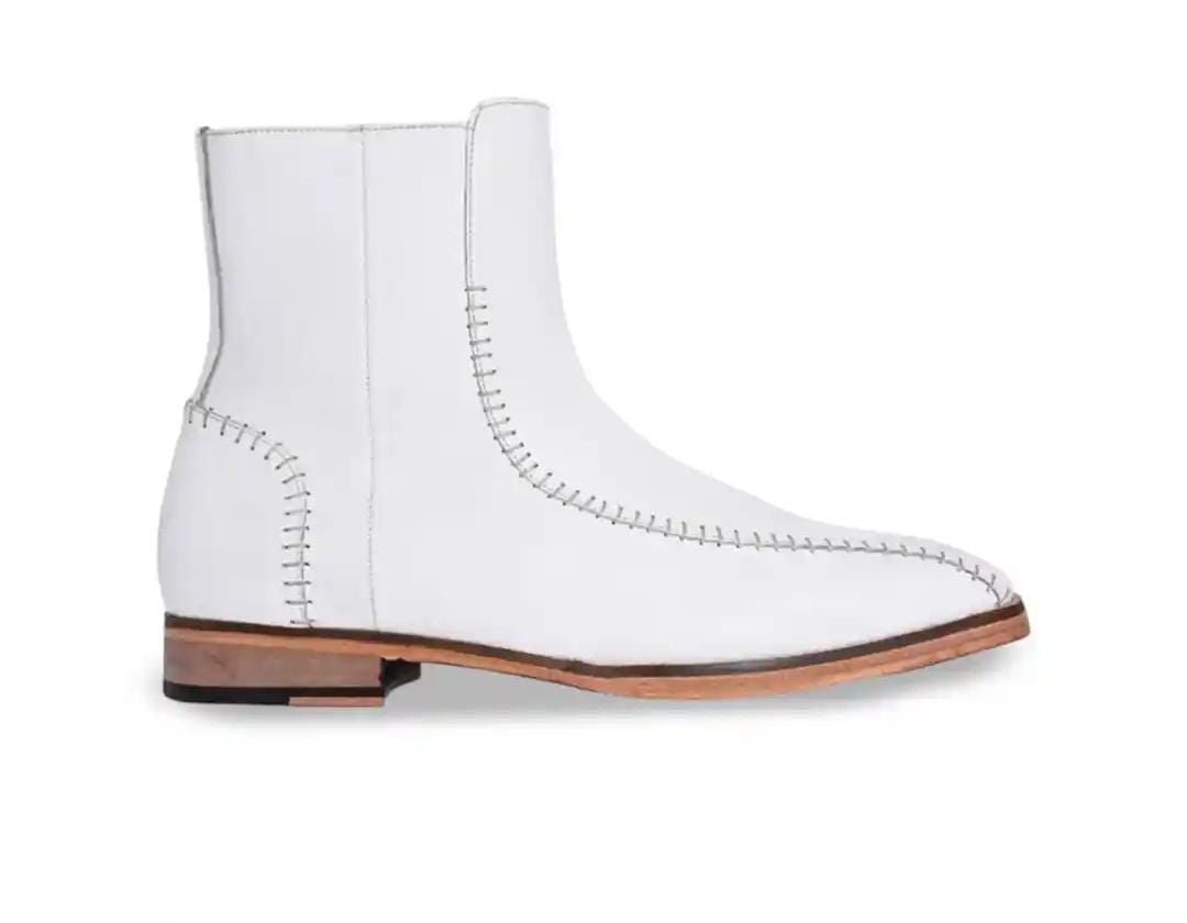 White Chelsea Ankle Boots
