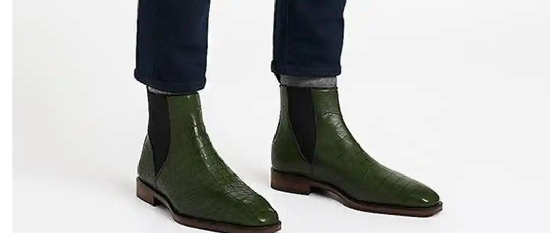 Green Croc Ankle Boots