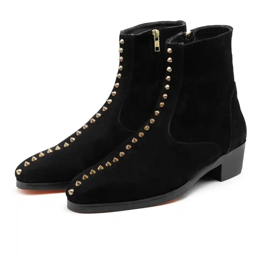 Black Studded Ankle Boots