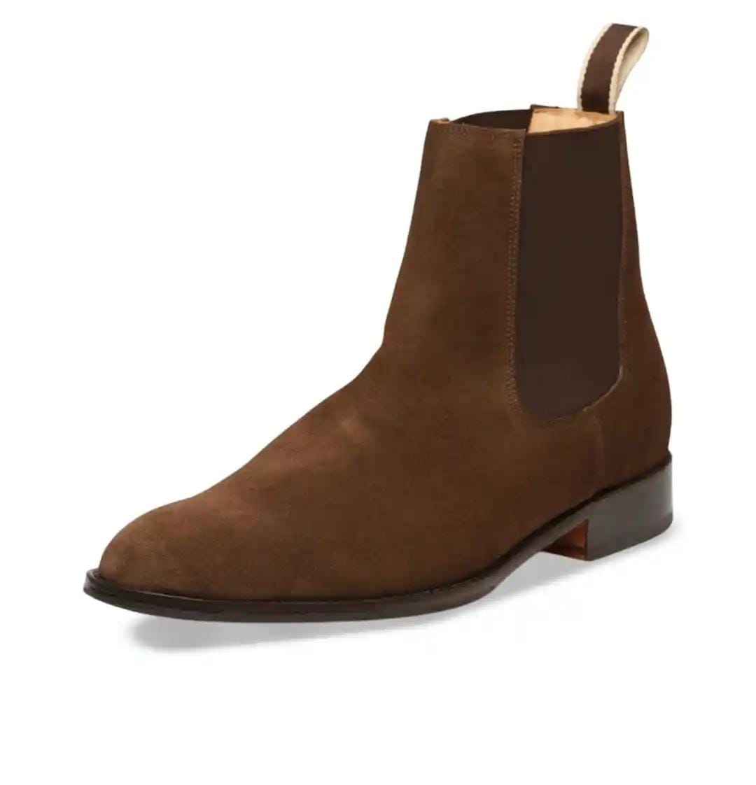 Dark Brown Suede Ankle Boots