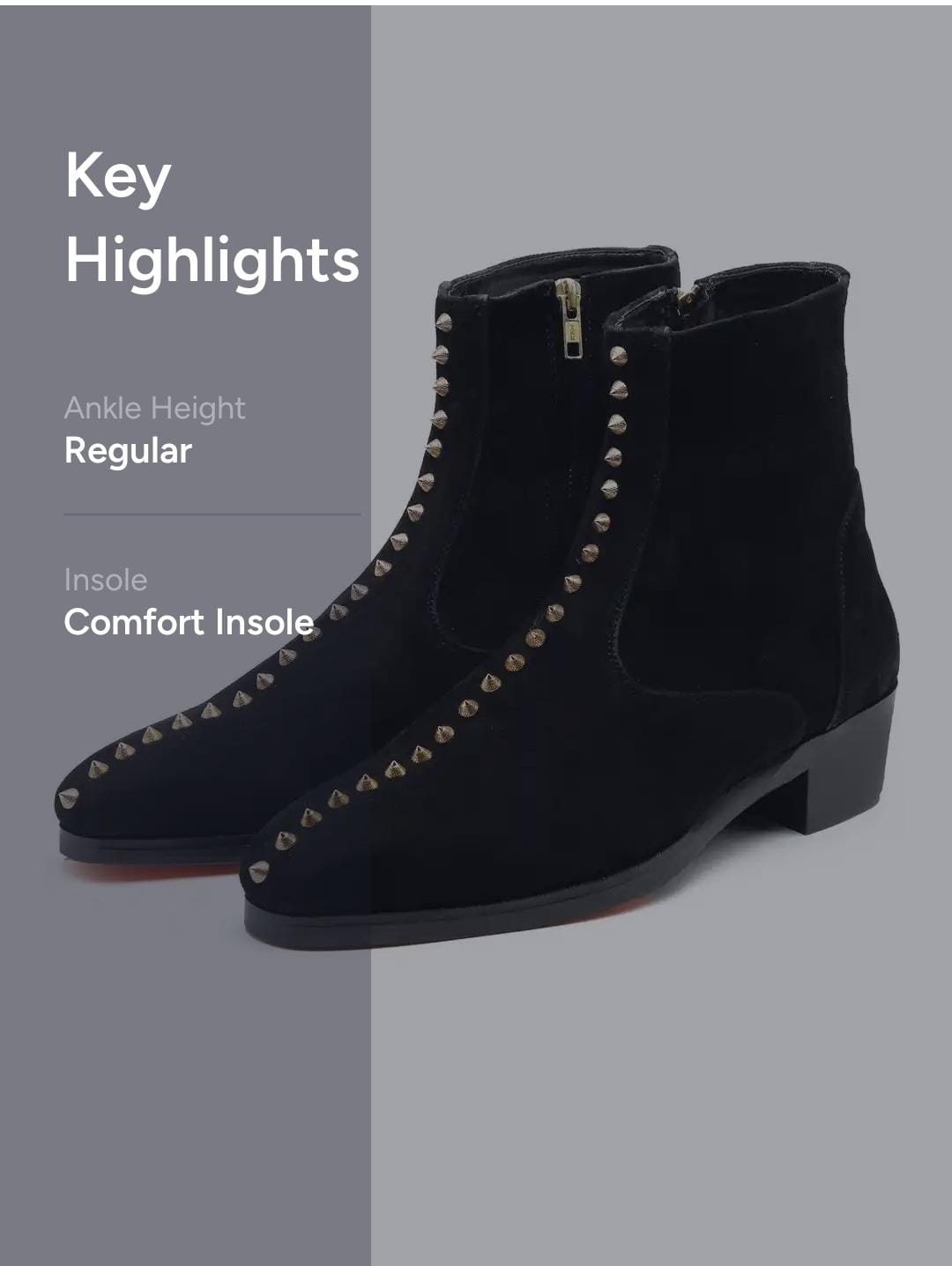 Black Studded Ankle Boots