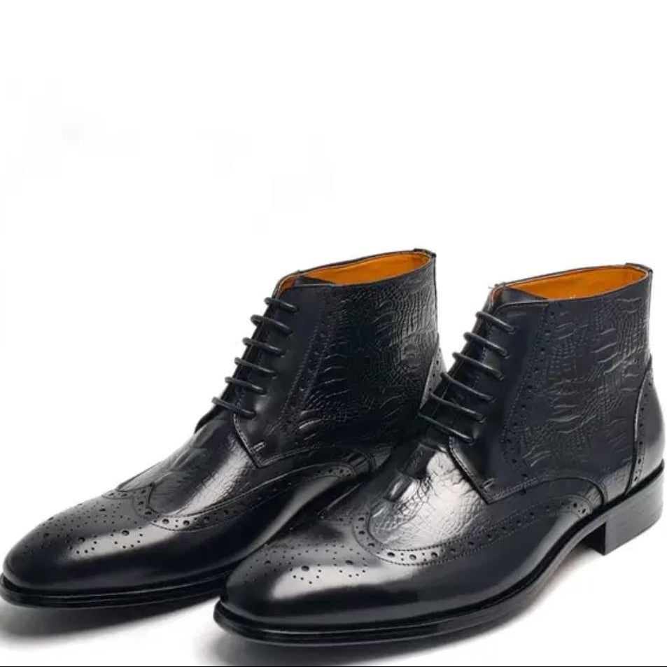 Kensington Croc Wingtip Boots