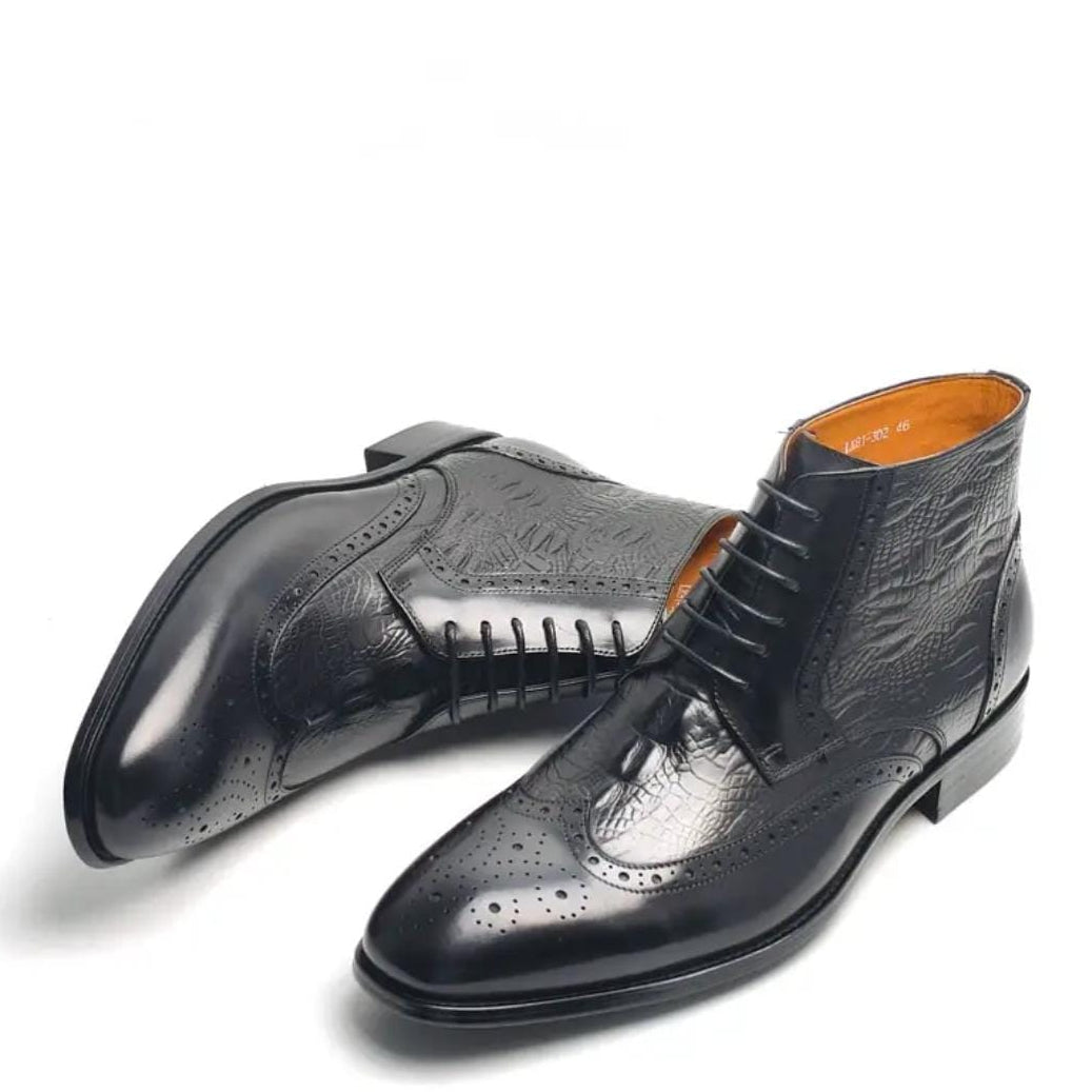 Kensington Croc Wingtip Boots
