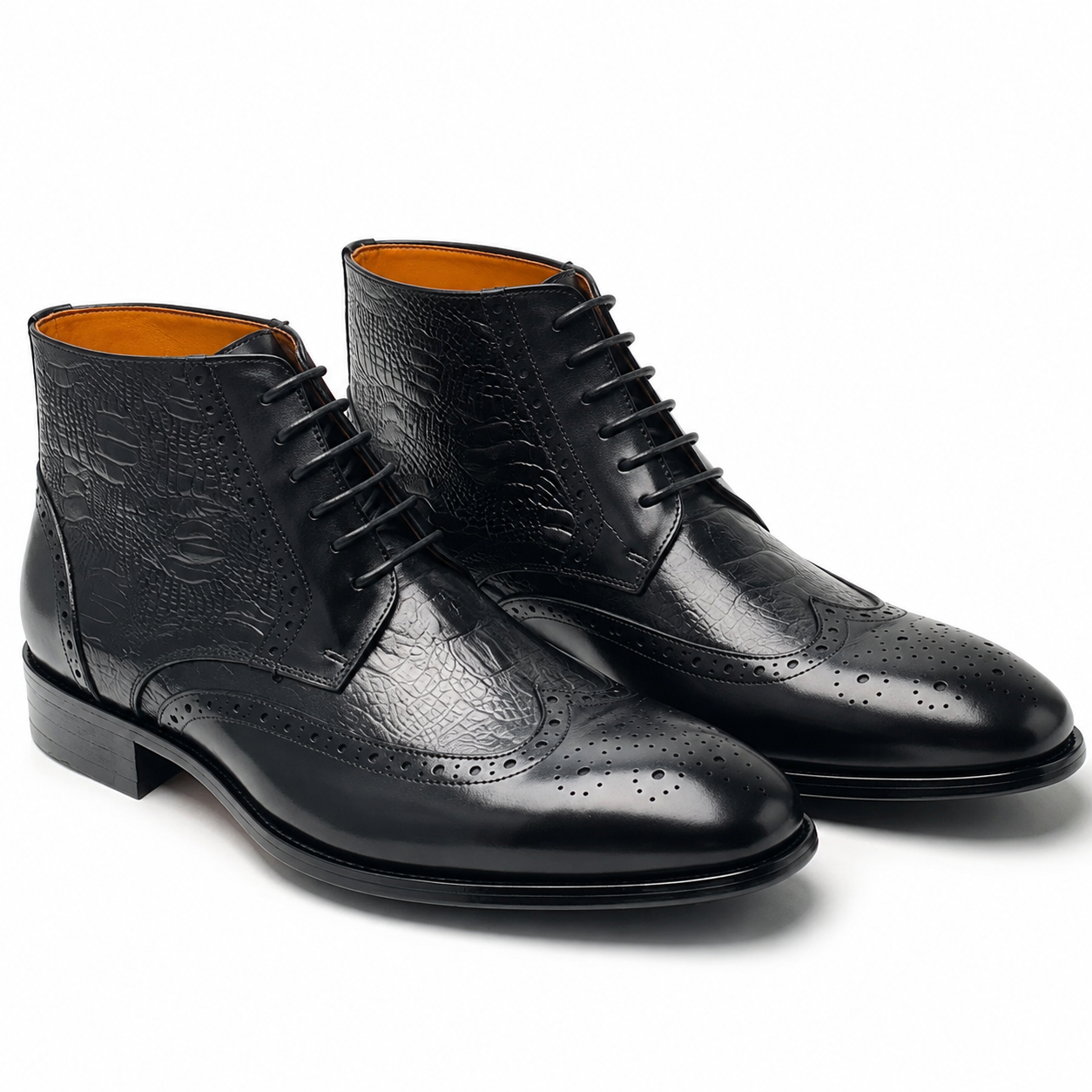 Kensington Croc Wingtip Boots